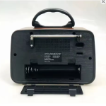 Rádio Portátil Retro Recarregável Am/fm Bluetooth Lanterna Cor Marrom