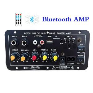 Placa amplificadora de áudio 30-120w, suporte para microfone duplo, bluetooth, amplificador subwoof